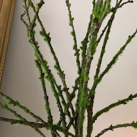 Set of two green branches tall moss 40” tall home decor - Picture 7 of 7